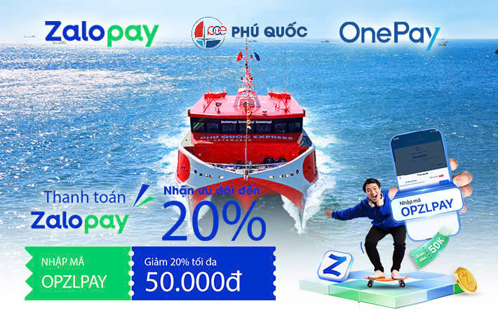 Ưu đãi đặt vé giảm 50.000đ khi thanh toán qua ZaloPay