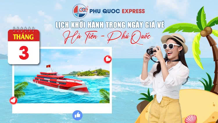 Lịch tàu Phú Quốc Express Hà Tiên - Phú Quốc tháng 3